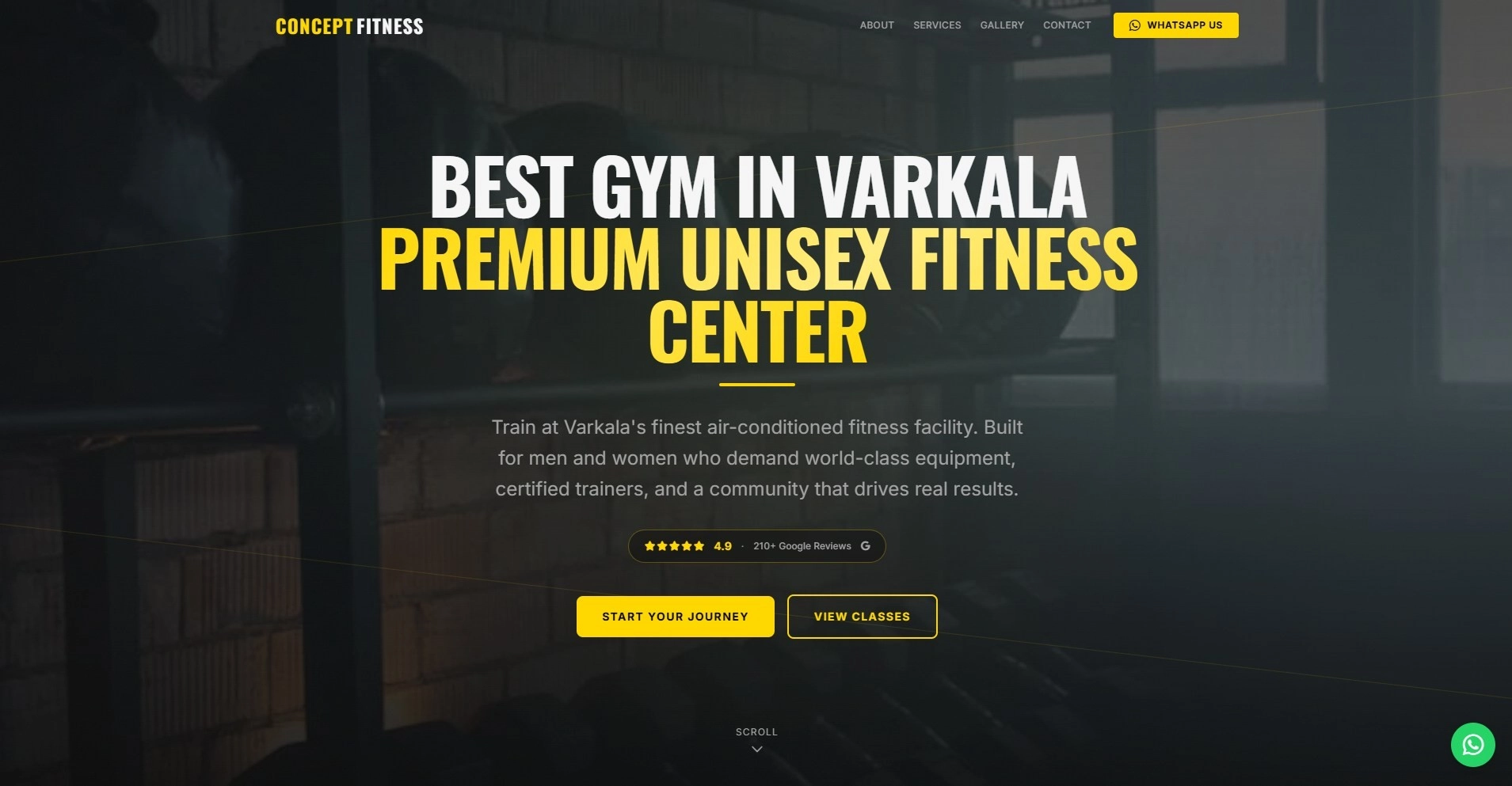 Concept Fitness Gym website screenshot